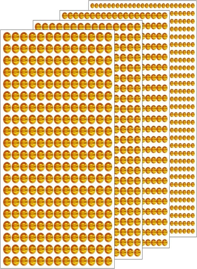 Gifting Square GS 12 Sheets Golden Stone Beads Stickers for Art N Craft - Image 1